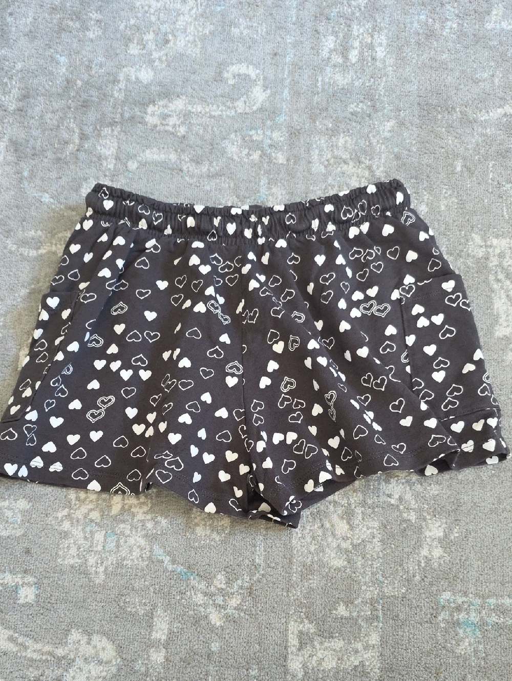 next Black Shorts with White Heart Print